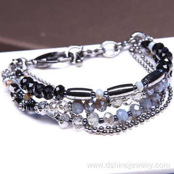 Multilayers Glass Crystal Bracelet Wholesale Beaded Bangles